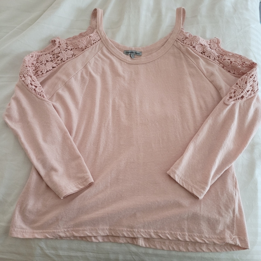 Pink Cold Shoulder Top